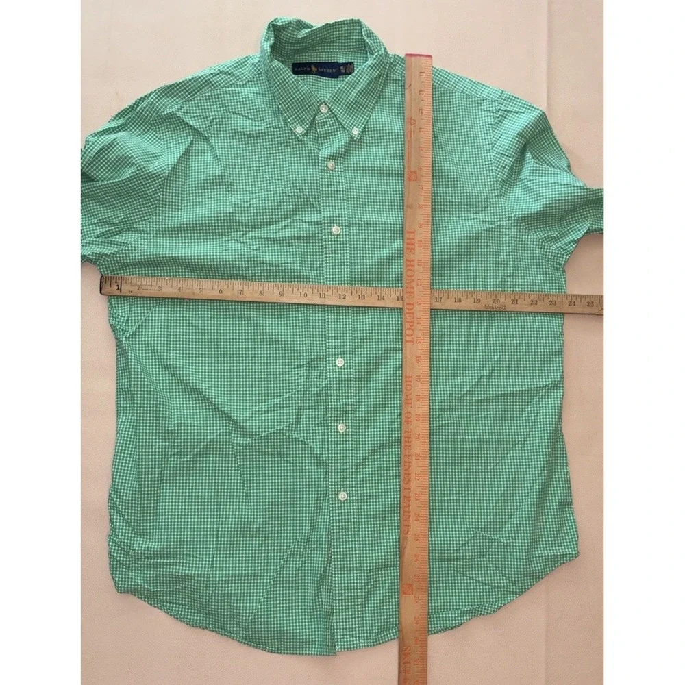 Polo Ralph Lauren Men's Long Sleeve Green Plaid Button Down XL 100% Cotton